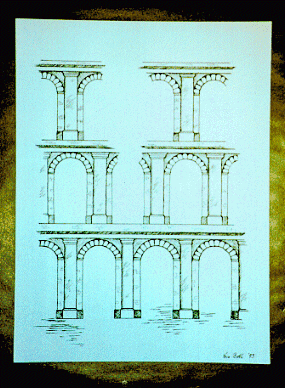 Torbogen Tusche-Zeichnung